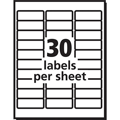 Avery Easy Peel Printable Address Labels with Sure Feed, 1" x 2-5/8" Customizable Stickers, White, 3,000 Blank Mailing Labels, Great for Mailing, Shipping, and More (8460) (Pack of 5) - size: 1 in. X 2-5/8 in. (Pack of 5), style: 3,000 labels