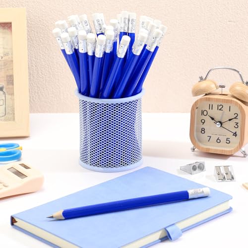 Fainne 48 Pcs Fat Pencils Jumbo Big Thick Large Pencils and 3 Pieces Sharpeners for Kids Beginners Preschoolers Kindergarten School Office Supplies(Blue+silver,Triangle) - color: Blue+Silver, style: Triangle