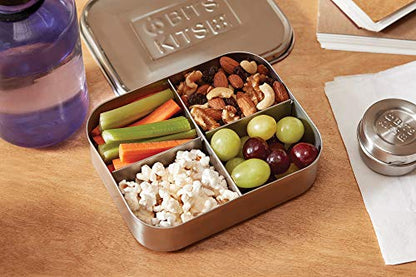 Bits Kits Bento Box Lunch and Condiment Containers Bundle, Stainless Steel | For Kids & Adults | Easily Fits In Lunchboxes | Durable Stainless Steel | Dishwasher Safe | Full Lunch Set | On The Go - style: Set of 3