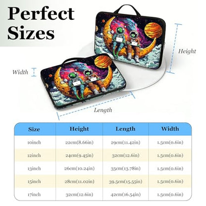 11.6 12 12.2 12.3 inch Laptop Sleeve with Handle, Alien Astronaut Water‑Resistant Tabet Carrying Case for MacBook Air 12/Chromebook/HP/Dell/Lenovo/Asus/Acer - color: Alien astronaut, size: 11-12.3 inch Devices