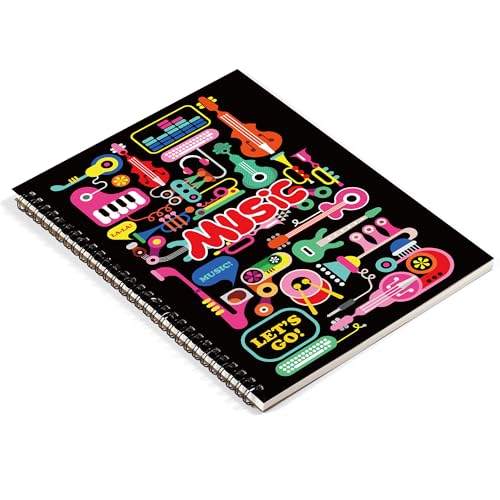 MAXCURY Blank Sheet Music Composition Manuscript Staff Paper Art Music Notebook Black 100 Pages 26x19cm (Factory) - color: Music Factory