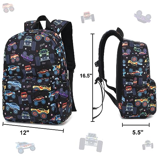 CAMTOP Backpack for Kids, Boys Girls Preschool Backpacks with Lunch Box Toddler Kindergarten School Bookbag Set - color: 0025 Monst Truck