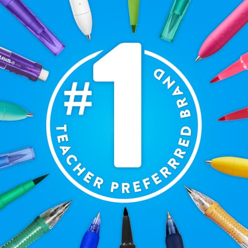 Paper Mate Flair Felt Tip Pens, Medium Point (0.7mm), Black, 12 Count - Teacher Supplies, Journaling, Note-Taking, Writing - color: Black