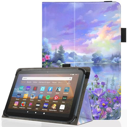 Universal 10 10.1 Inch Android Tablet Case,Slim Folding Stand Cover for All 9"-10.5" Touchscreen Tablet Case with Stylus Pen Holder,Flower 05 - color: Flower 05