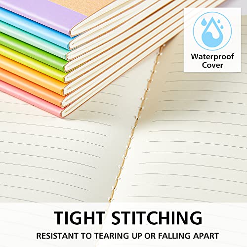 feela 56 Pack Composition Notebooks Bulk, Kraft Cover Lined Blank College Ruled Composition Travel Journals with Rainbow Spines For Women Students Business, 60 Pages, 8.3”x 5.5”, A5, 8 Pastel Colors - color: 8 pastel colors X7