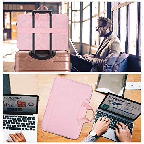 15.6 Inch Laptop Sleeve TSA Case Women Ladies Bag for Macbook Pro 16" M5 M4 M3 M2 M1, Lenovo Ideapad 15.6", HP Envy/Victus 15.6, Dell Inspiron 15, Acer Aspire/Nitro 15, ASUS MSI Macbook 15 Case, Pink - color: Pink, size: 15.6 Inch