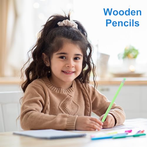 PATIKIL Round Pencils, 36 Pack Triangle HB Graphite Pencil Woodcase Wooden Pencils with Eraser for Classroom Office Writing Drawing Supplies, Yellow - color: Yellow