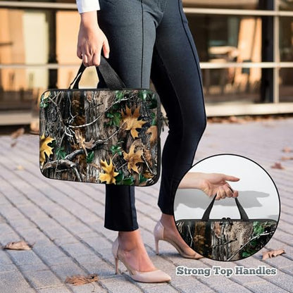 Universal Laptop Sleeve Tablet Case 12 inch, Camo Leaf Slim Carrying Case Durable Handbag Travel Laptop Bag for Surface Pro 9 8 7/Laptop Go 2 3, MacBook Air 11/12 - color: Camo Leaf, size: 12 inch