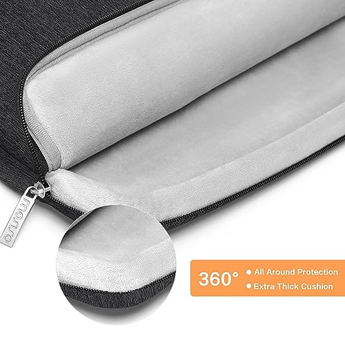 MOSISO 360 Protective Laptop Sleeve Bag, 13-13.3 inch Notebook Compatible with MacBook Air 13.6 M5 M4 M3 M2 M1/Neo/Pro 13/14,HP Dell ASUS Lenovo, Vertical Bag with Bevel Corner & Belt, Black