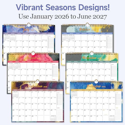 Lbylyhxc 2026 Calendar - Includes January 2026 to June 2027-18 Monthly Wall Calendar 2026, 11 x 8.5 Inches.Thick Paper with Julian Dates and Block for New Year and Christmas Presents (wall calendar 2026-2027 inks) - color: wall calendar 2026-2027 inks