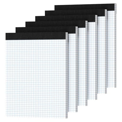 Graph Paper 8.5 X 11, 6 Pack, 4x4 Quad Ruled, Grid Paper Pad 8-1/2" X 11", Grid Pad 8.5 X 11.75, Engineering Notebook, Easy Tears Off, White 70 Gsm Graft Paper - style: 6 Pack
