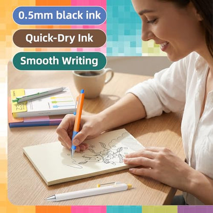 YOXMJDB Gel Pens, 10 Pcs 0.5mm Black Ink Fine Point Pens Quick-Drying Retractable Pens with Diamond-Shaped Barrel, Smooth Writing Pens for Journaling & Note Taking (10 Pcs Z3 Color-Block and Z3 White) - color: 10 Pcs Z3 Color-Block and Z3 White