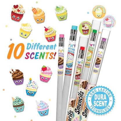 Happy Birthday Smencils Gourmet Scented Pencils 50 Pack – HB #2 Recycled Newspaper Pencils, Pre-Sharpened Kids School Supplies, 10 Sweet Scents Variety, Classroom Rewards & Gifts for Kids - color: Birthday