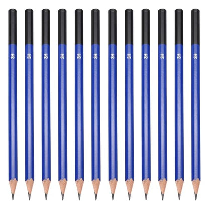 PATIKIL 3H Drawing Pencils, 12PCS Sketch Pencils for Drawing, Art, Classroom, Office, Home, Gifts - size: 1 Count (Pack of 1), style: 3H