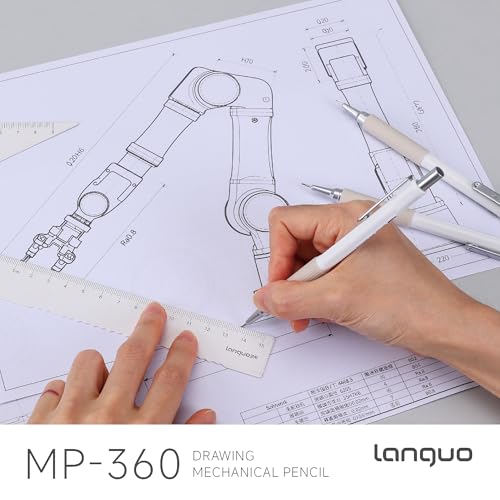 languo 0.7mm Mechanical Pencil Set with Case, 4PCS Drafting Mechanical Pencils Kit – 4 Tubes 2B Lead Refills, 3 Erasers, Ideal Pencil Set for Writing & Drawing - style: 0.7mm