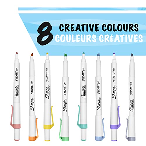 Sharpie S-Note Duo Dual-Ended Creative Highlighters 8/Pkg-Assorted Colors -2154173