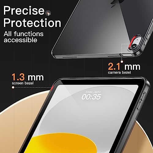 JETech Case for iPad (A16) 11th/10th Generation (2025/2022), Soft TPU Transparent Slim Shockproof Tablet Cover (Black) - color: Black, size: iPad (A16) 11 / 10 (2025/2022)