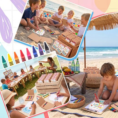 Resurhang 24 Sets/192 Pcs Crayons Bulk 8 Color Back to School Gifts Individual Packs Mini Wrapped Wax Washable Crayons for Student School Supplies Classroom Rewards Gifts - color: 8 Color