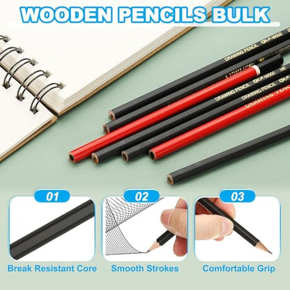PATIKIL 12Pcs 3B Drawing Pencils for Sketching, Hexagonal Sketch Pencils for Drawing Writing Art Sketching Artists Beginners, Black - style: 3B