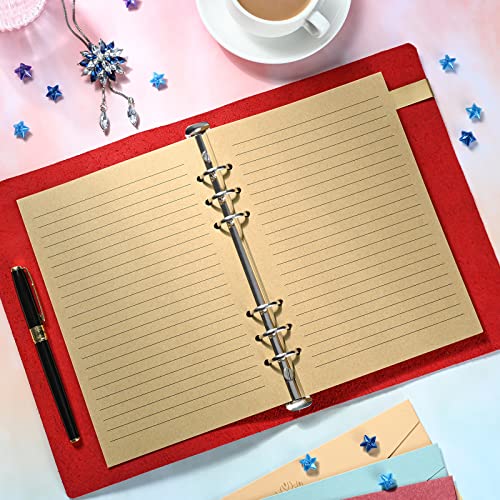 2 Packs A5 Lined Vintage Refillable Paper, Retro A5 Binder Refills Paper for 6-Ring Binders Planner Traveller Journal Notebook Dairy, 8mm Ruled Filler Paper, 80 Sheets 160 Pages, Lined