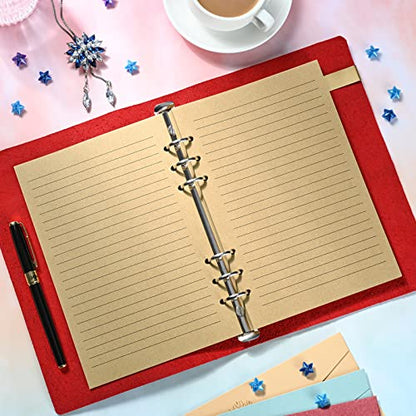 2 Packs A5 Lined Vintage Refillable Paper, Retro A5 Binder Refills Paper for 6-Ring Binders Planner Traveller Journal Notebook Dairy, 8mm Ruled Filler Paper, 80 Sheets 160 Pages, Lined