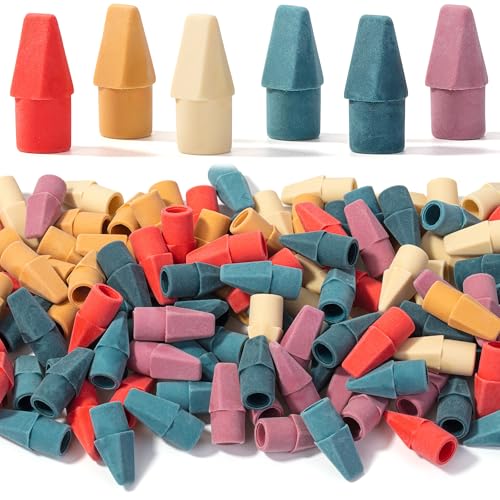 Mr. Pen- Pencil Erasers Toppers, 120 Pack, Colorful, Latex Free, No Smudge | Mr Pen Erasers for Pencils - color: Retro Colors, size: 120 Pack