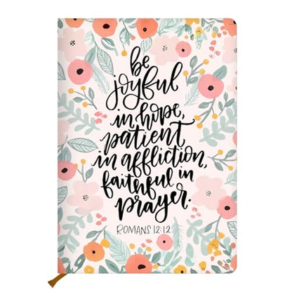 Cute flower Christian Hard Shell Journal Notebook, Bible Verse Gifts for Women, College Ruled Notebook, Inspirational Hardcover Notebooks, Journals for Writing Planner Note Taking 200 Sheets - color: Multi 1154