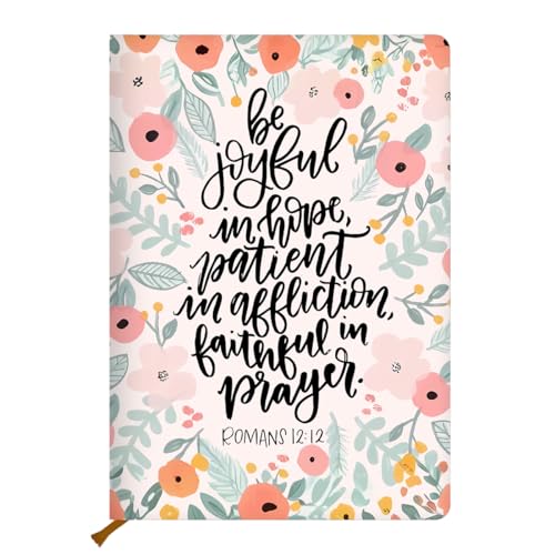 Cute flower Christian Hard Shell Journal Notebook, Bible Verse Gifts for Women, College Ruled Notebook, Inspirational Hardcover Notebooks, Journals for Writing Planner Note Taking 200 Sheets - color: Multi 1154