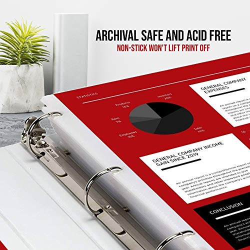 Performore 50 Sheet Protectors, Landscape Clear Sheet Protectors 8.5 X 11 Inch for 3 Ring Binder, Plastic Sheet Sleeves, Top Loading with 3 Hole-Punched Archival Safe, Non-Stick and Long-Lasting - size: 50 Pack