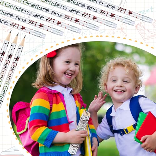 Tenceur 24 Pcs 2nd Graders Pencils Bulk Motivational Pencils with Erasers Inspirational Pencil with Back to School Supplies for Kids Student Teacher Classroom Reward - style: 2nd Graders