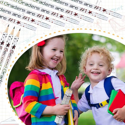 Tenceur 24 Pcs 2nd Graders Pencils Bulk Motivational Pencils with Erasers Inspirational Pencil with Back to School Supplies for Kids Student Teacher Classroom Reward - style: 2nd Graders