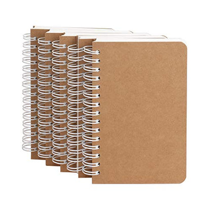 TWONE Spiral Notebook, 5 Pack Small Pocket Size Notebooks for Writing Drawing Note Taking, 3.5”x5.5”, 180 Ruled Pages, 90 Sheets - style: Ruled