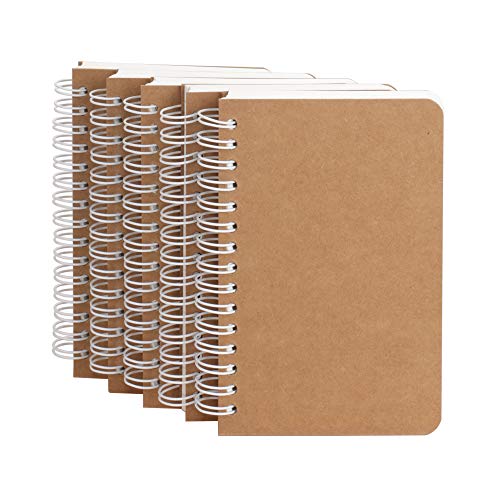 TWONE Spiral Notebook, 5 Pack Small Pocket Size Notebooks for Writing Drawing Note Taking, 3.5”x5.5”, 180 Ruled Pages, 90 Sheets - style: Ruled
