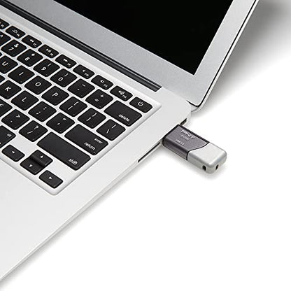 PNY 512GB Turbo Attache 3 USB 3.2 Flash Drive 100MB/s, Silver (Pack of 1) - size: 512GB