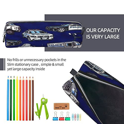 Pencil Case Police Car Big Capacity Pen Case Pencil Bag Pouch Holder Box for School Office Girls Boys Adult