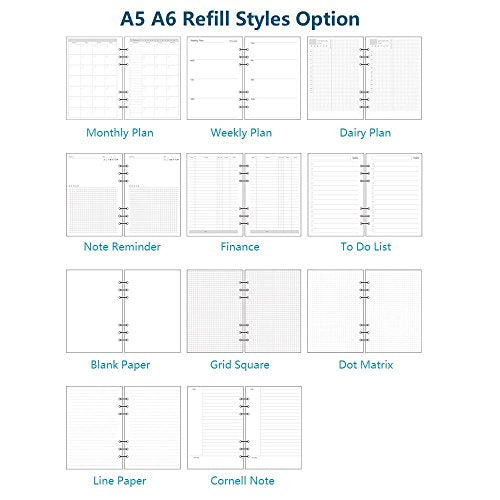 A6 Planner Inserts Binder Refill Paper,for Filofax/6 Ring Notebook Budget Binders, 45 sheets/90pages, 100Gsm Quality, Harphia (A6 3.74 x 6.77'',Finance) - color: Finance Schedule, size: A6