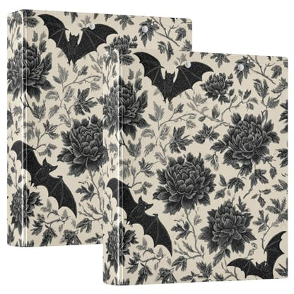Goth Bath Round Ring Binders Crow (1) 1.5 Inch 3 Ring Binder with Clipboard Holds 200 Sheets Office Home School - color: Multicolored 14