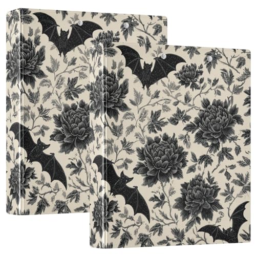 Goth Bath Round Ring Binders Crow (1) 1.5 Inch 3 Ring Binder with Clipboard Holds 200 Sheets Office Home School - color: Multicolored 14