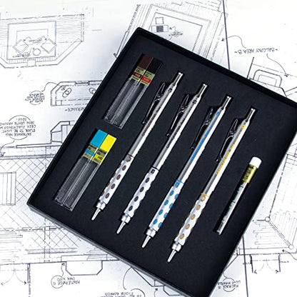 Pentel Arts GraphGear 1000 Mechanical Pencil Premium Gift Set with Refill Leads & Erasers (PG1000BXSET) (Pack of 6) - size: 1 Count (Pack of 6)