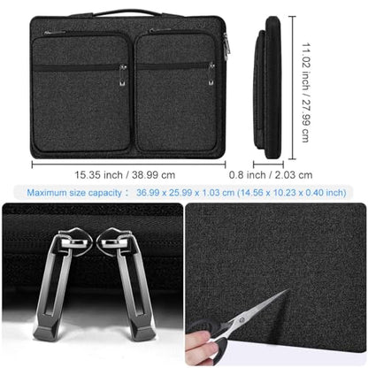 Hseok Laptop Case 15 15.6 16 inch Sleeve with Handle and Hidden Straps,Compatible with MacBook Neo 16",MacBook Pro Air 16" 15", 360°Protective PC Briefcase with 4 Pockets for Accessories,Black - color: Black