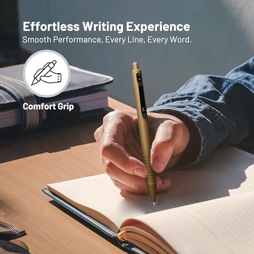 Everyman Military Grafton Super Matte Full Click Refillable Gel Pen | Durable EDC Writing Tool with Deep Grip | Smooth 0.7mm Ink Flow for Daily Use, Notes, Journaling, and Office Essentials - color: Military, style: Full Click