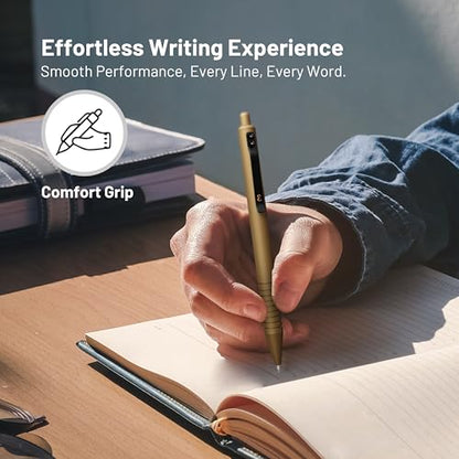 Everyman Military Grafton Super Matte Full Click Refillable Gel Pen | Durable EDC Writing Tool with Deep Grip | Smooth 0.7mm Ink Flow for Daily Use, Notes, Journaling, and Office Essentials - color: Military, style: Full Click