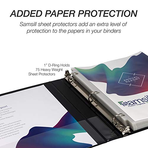 Samsill Durable 1 inch 3 Ring Binder, D Ring Binder, 100% Recycled Chipboard, Black - color: Black, size: 1 Pack, style: 1 Inch