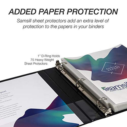Samsill Durable 1 inch 3 Ring Binder, D Ring Binder, 100% Recycled Chipboard, Black - color: Black, size: 1 Pack, style: 1 Inch