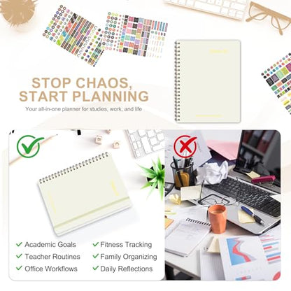 Planner 2026-2027, Weekly and Monthly Academic Year Calendar Planner, July 2026 - June 2027, Daily Agenda Book for Office School Supplies, Letter Size(8.5'' x 11'') - color: C-Beige, size: 8.5"x11"(Jul 2026-Jun 2027)