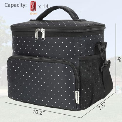 GYEUKHAM Insulated Lunch Bag for Adult/Women/Men, Reusable Large Lunch Box Cooler Soft Leakproof Tote, Thermal Meal Prep Lunch Pail with Adjustable Shoulder Strap for School/Travel/Office, Dot - color: Dot
