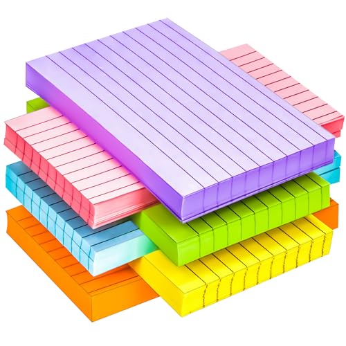 180Pcs Colored Index Cards 4x6 Inch Flash Cards with Lines Note Card Flashcards, Colorful Ruled Card Pad Index Note Books 4 x 6 Notecards for Studying School Supply College Office - size: 4" x 6", style: Lined Card