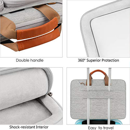 Lacdo 360° Protective Laptop Shoulder Bag, 14 Inch Laptop Sleeve Case for HP Lenovo Dell ASUS Acer Chromebook 14, HP Stream, Dell Inspiron, Lenovo IdeaPad, Acer Spin, ASUS ZenBook Computer Bag, Gray - color: Gray, size: 14 Inches
