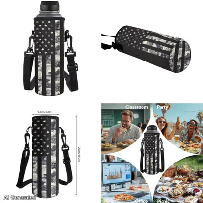 American Flag Camo Backpack and Lunch Box for Boys Backpacks with Lunchbox Water Bottle Pouch Kawaii Pencil Case Girls Bookbag Ages 8-10 for Back to School Teen Elementary Middle High School - color: American Flag Camo