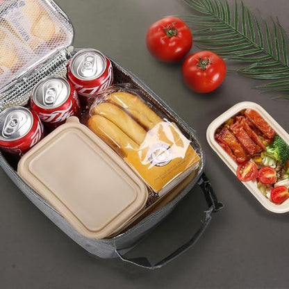 Lovoeo Lunch box Lunch bag for men women Insulated Lunchbox Lunch bags for Work Picnic Travel (Grey) - color: Gray